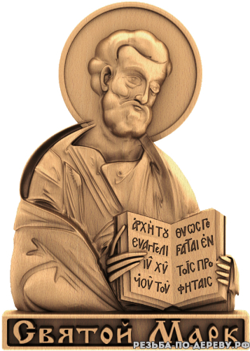 Резная икона Святой Марк из дерева